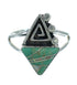 Turquoise Opal Water Wave Genuine Sterling Silver Southwestern Ring Size 7-1/2 QX83456